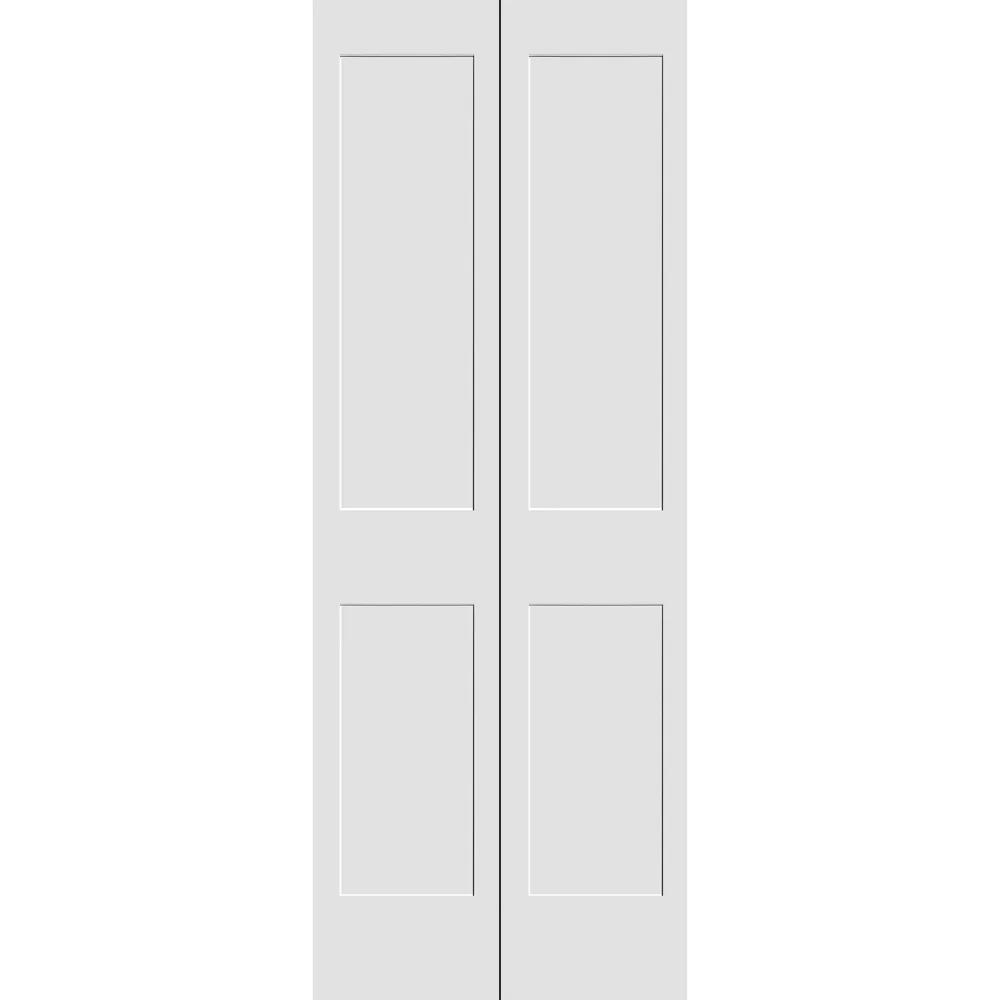 White Primed 2-Panel Bi-Fold Door