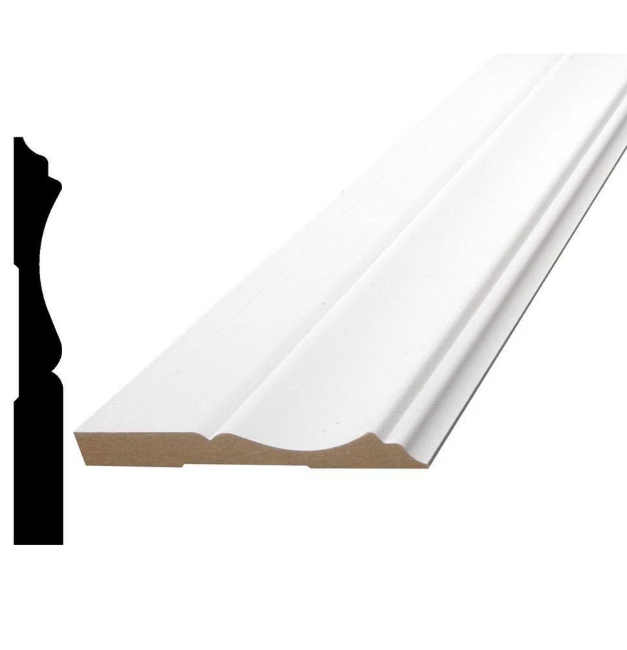 Colonial MDF Primed Baseboard 1/2” x 3-1/4 (up to 16’)